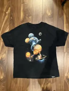 ディズニー ミッキー 銀河 tシャツ XL ブラック hanes