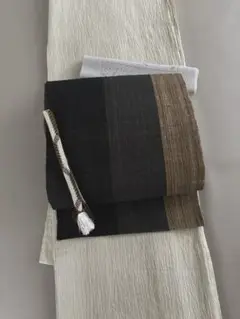 最終　しな布　科布　榀布　暖簾　型染め 最終 しな布 科布 榀布 暖簾 型染め （自然布の魅力 榀糸織の帯