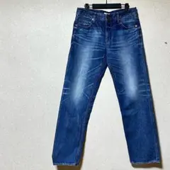 デニムパンツ LLサイズ 綿100% 紺 ストレート ユニセックス カジュアル