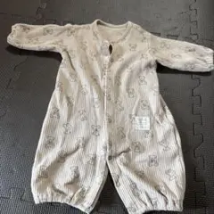 ベージュ クマ柄ロンパース 70cm