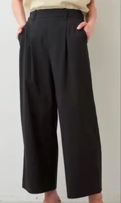 IEDIT[イディット]　セミワイドパンツ ブラック　3L