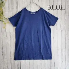 B.L.U.E.　Tシャツ　半袖　レース　花柄　綿100%　コットン ブルー　青