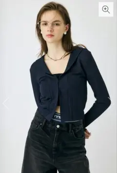 MOUSSY　シアーフーディーカーディガン