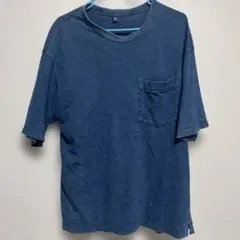 ダークブルー Tシャツ 左胸ポケット付き