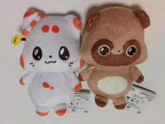 二尾の小狐てnこ いっしょにおすわりぬいぐるみ てんこ ぽんきち 2種セット