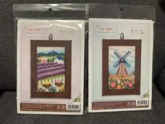 花咲く風景のクロスステッチ