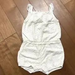 【新品未使用】 H&M 90cm アイボリー ロンパース レース