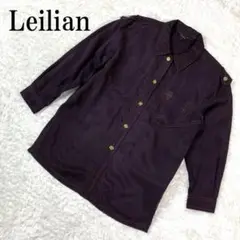 Leilian レリアン オーバーサイズシャツ パープル 9 B9014