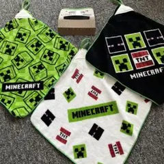 マイクラ　ループ付きタオル３枚組　クリーパー　エンダーマン
