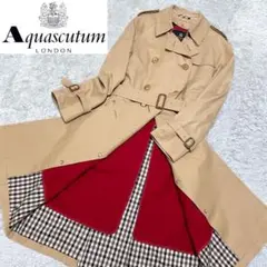 極美品✨アクアスキュータム ライナー付 トレンチコート ロング ハニーベージュS