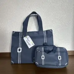 ネイビー トートバッグ ポーチセット