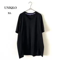 Z10-097 UNIQLO ドライTシャツ XL 黒 半袖 スポーツ ラグラン