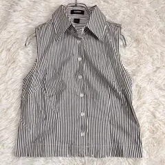 5002 美品✨ストライプ柄ノースリーブシャツ 小さいサイズ 綺麗め ブラウス