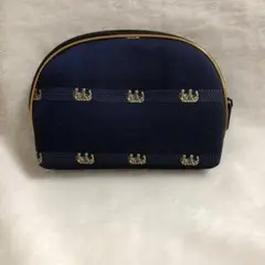 象柄刺繍ポーチ　紺色　即日発送