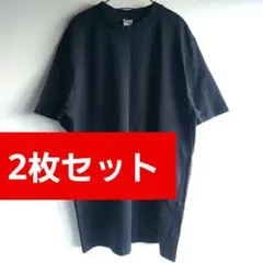 2枚セット Tシャツ ブラック 黒 無地 綿 コットン 100% 半袖