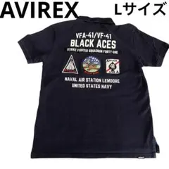 限定　アヴィレックス AVIREX BLACK ACES ポロシャツ Lサイズ