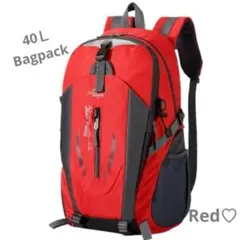 登山リュック 大容量 バックパック 40Ｌ 軽量 収納 防災 ハイキング赤