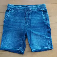 H＆M　デニムブルー ショートパンツ ドローストリング付き