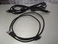 USB-A to B190cm黒 + USB-A toマイクロusb110cm黒