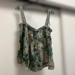 タンクトップ　キャミソール　花柄　ボタニカル