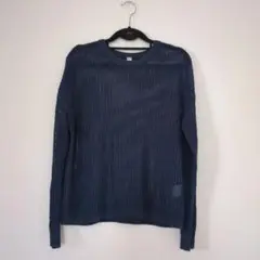 UNIQLO　ユニクロ　メッシュクルーネックセーター　ブルー　L