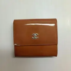 【CHANEL】シャネル 二つ折財布 コーラルピンク