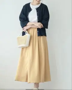 ベルメゾン☆スタイルノート ストールスカート アプリコット L 新品 ロング