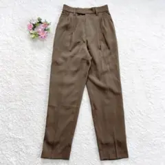 美品★ 【ジャスグリッティー】 ダブルタック テーパードパンツ XS ブラウン