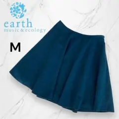 【earthmusic&ecology】ウール混ひざ丈フレアスカート M 秋冬