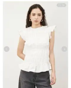 【美品】Mila Owenラッフルシャーリングギャザートップス