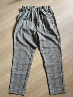 【新品】THE SHOP TK カジュアルパンツ　ベージュチェック柄　XSサイズ