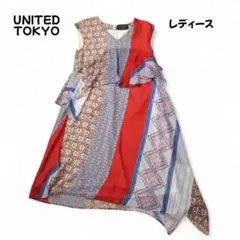 ユナイテッドトウキョウ ミスティックパターンアシメワンピース M相当 極美品