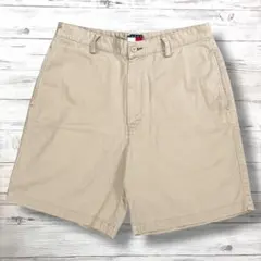 TOMMY HILFIGER パンツ 刺繍ロゴ ベージュ L 1013