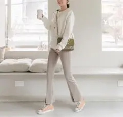 * 未使用 * soim マタニティパンツ*ピンタックブーツカット