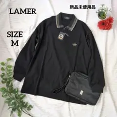 【新品未使用】CLUB LAMER ラメール ロゴ ブラック 長袖ポロシャツ M