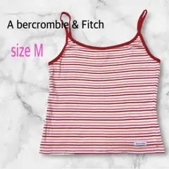 Abercrombie & Fitch キャミソール　赤系　ボーダー　M