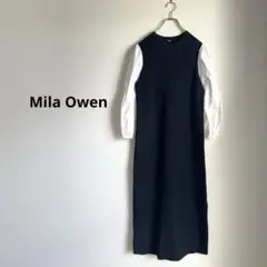 Mila Owen ミラオーウェン 布帛スリーブドッキングデザインワンピース