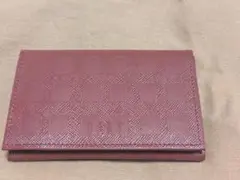 DAKS チェッカーエンボス 名刺入れ レッド