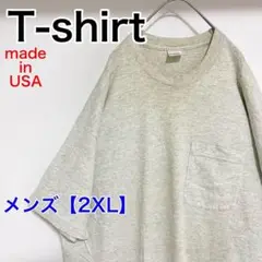 YAX2【アメリカ製】SLAMMER USA　Tシャツ【メンズ2XL】白グレー
