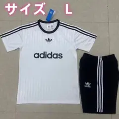 adidas アディダス 半袖 Tシャツ ホワイト 上下 2点セット L 1