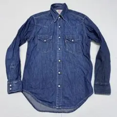 90s リーバイス　デニムシャツ　ウエスタンシャツ　濃紺　Levi’s ユーロ