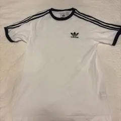 adidas ホワイト Tシャツ Mサイズ スリーストライプス