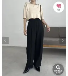 カプリシュレマージュ　ピンタックドロストパンツ