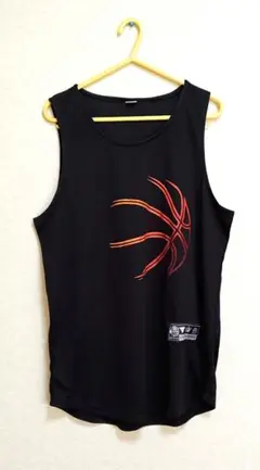メンズ　バスケットボール　タンクトップ　ブラック　M(JP-XL)サイズ