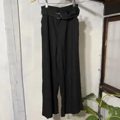 美品　Lutique ブラック ワイドパンツ Mサイズ ベルト付き