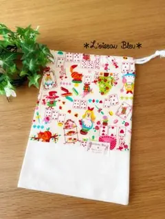 シューズ袋✳︎給食袋✳︎集金袋✳︎アリス柄✳︎生成り