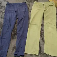 レディース☆ネイビーとカーキのパンツ2枚セット