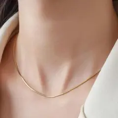 スネークチェーンネックレス 1.2mm ゴールド サージカルステンレス 新品