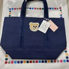 ラブラリーバイフェイラー　ワッペントート小　オールドテディ　ネイビー