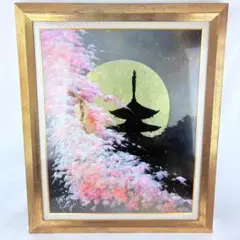 立川広己【満月に舞う】絵画 6号　額付き 立川広己【満月に舞う】絵画 6号額付き